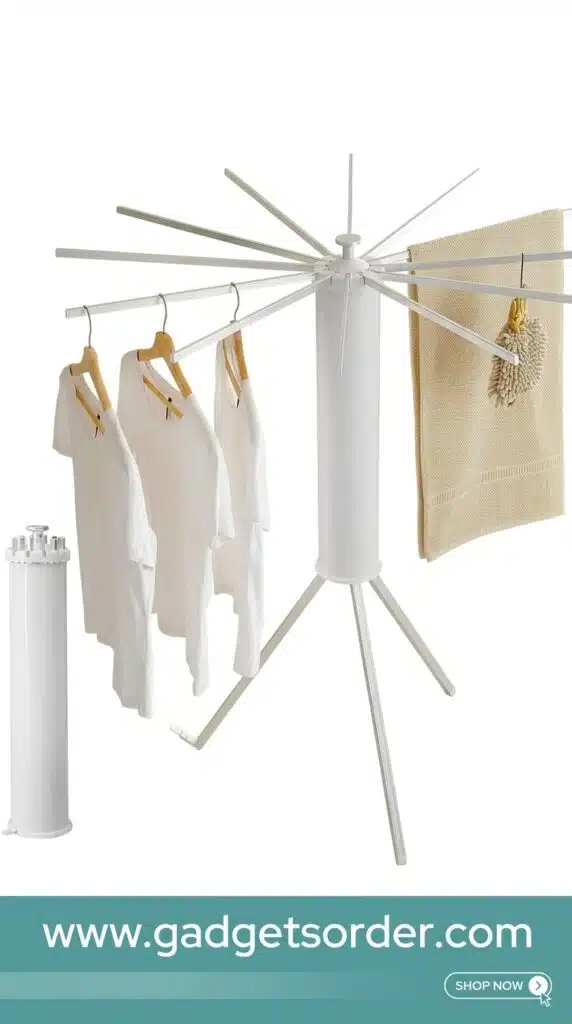Maximize Your Drying Space with Our Foldable Tripod Clothes Rack - Gadgetsorder